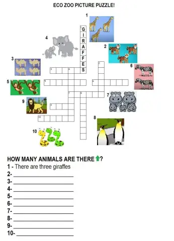 Zoo animals puzzle