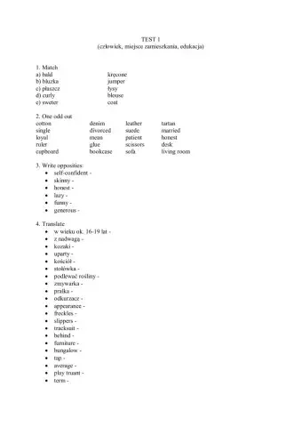 Egzamin ósmoklasisty test 1