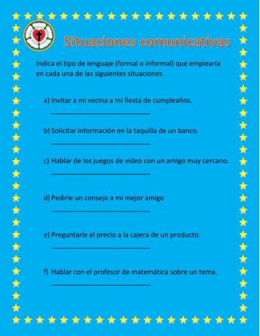 Situaciones comunicativas