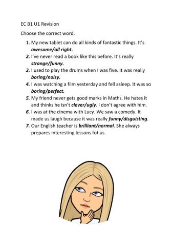 Adjectives EC B1 U1