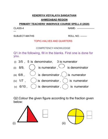 Halves and quatrters