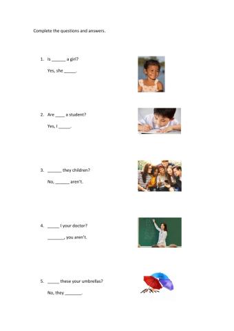 Yes-No questions verb to be