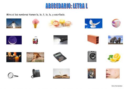 Palabras con l