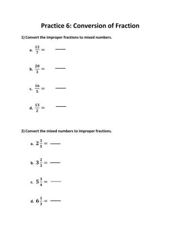 Conversion of Fraction