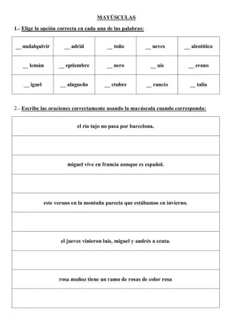 Uso de las mayúsculas