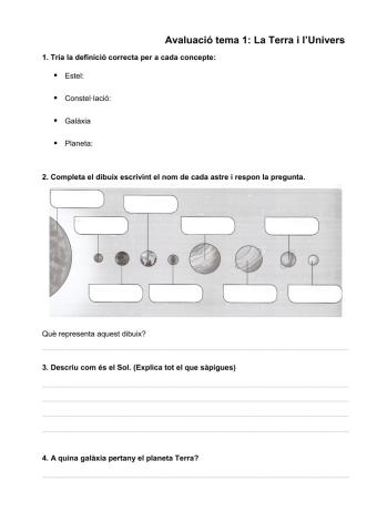 La Terra i l'Univers