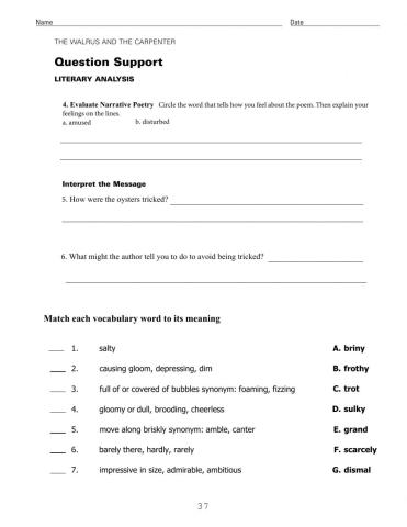 The Walrus and the Carpenter QS