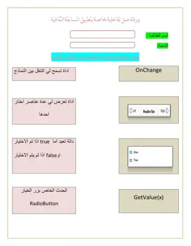 ورقة عمل تطبيق المسابقة الثقافية
