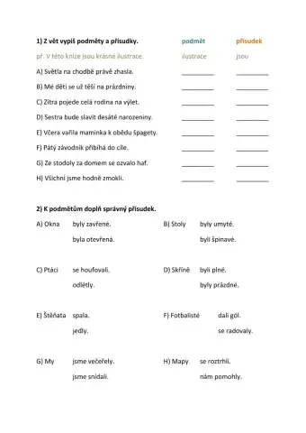 Shoda přísudku s podmětem