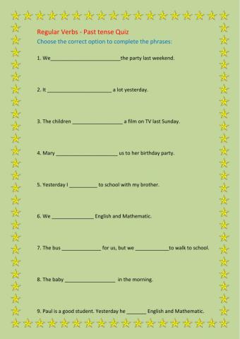 Regular verbs - past tense
