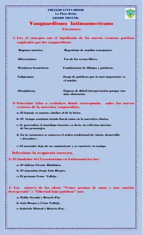Literatura vanguardista latinoamericana.