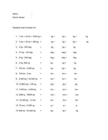 Operasi satuan berat