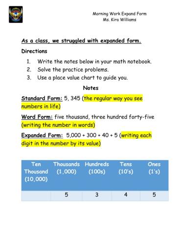 Decimal Place Value SWE