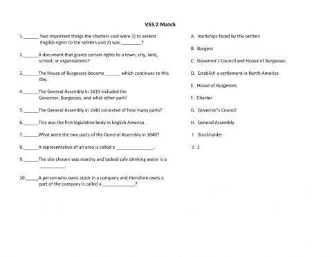 Virginia Studies 3.2 Matching