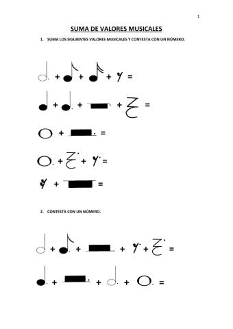 Suma de valores musicales