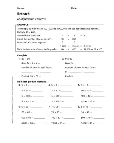 Multiplication Patterns