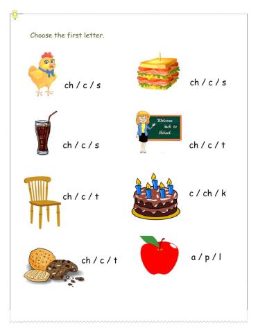 choose the first letter