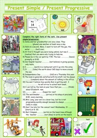 Present simple and present progressive