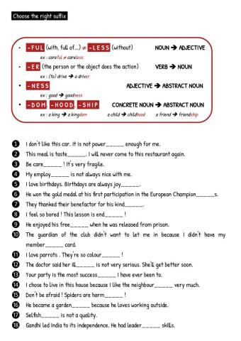 Choose the right suffix
