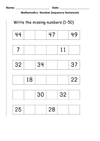 mathematics Number Sequence