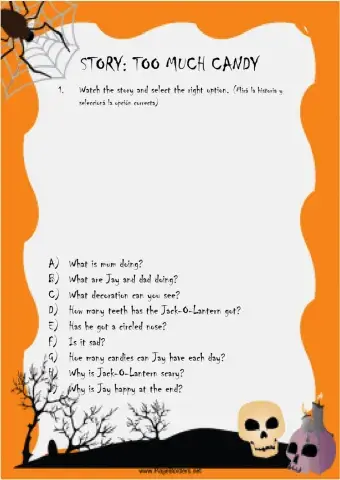 Too Much Candy -Halloween Story