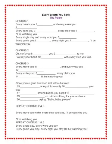 SONG: Every breath you take - The Police