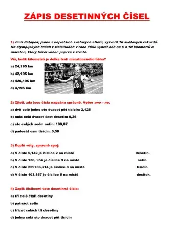 Desetinná čísla