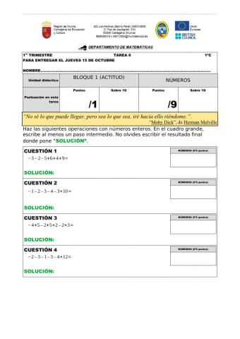 Sumas y restas con enteros