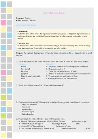 02-Listening:  Herpetic gingivostomatitis