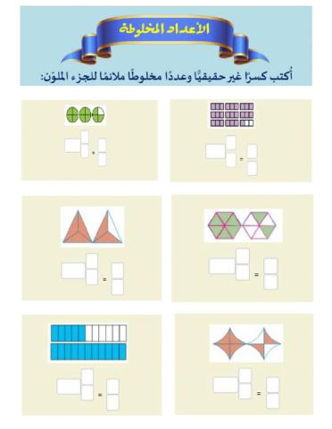 اعداد مخلوطة-كسور غير حقيقية