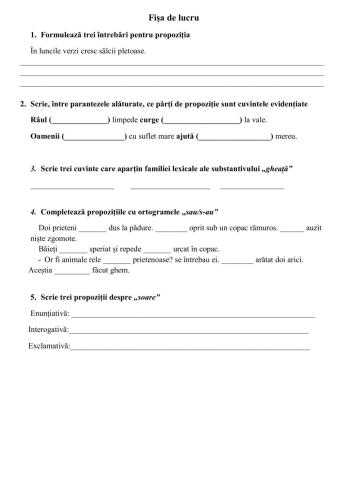 Exerciții gramaticale