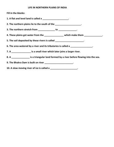 The Northern plains of India