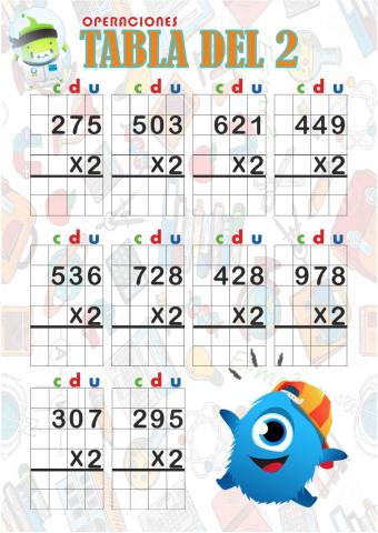 Operaciones Tabla del 2