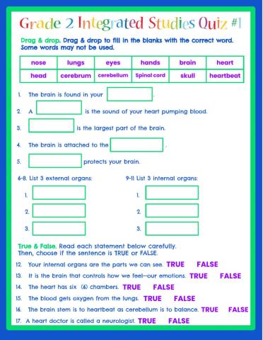 Gr. 2 Integrated Studies Quiz 1