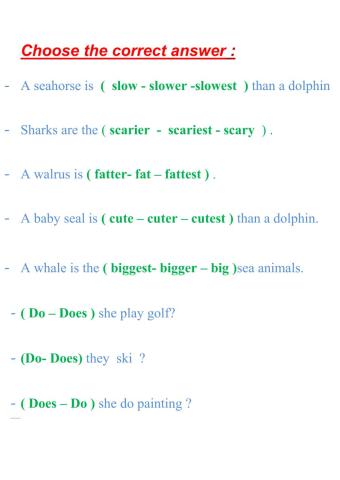Comparative & superlative