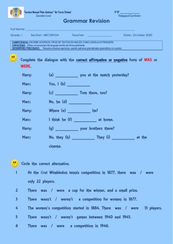 Grammar Revision - Past