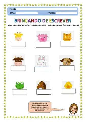 Brincando de Escrever - Animais