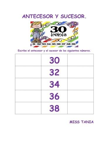 Antecesor y sucesor
