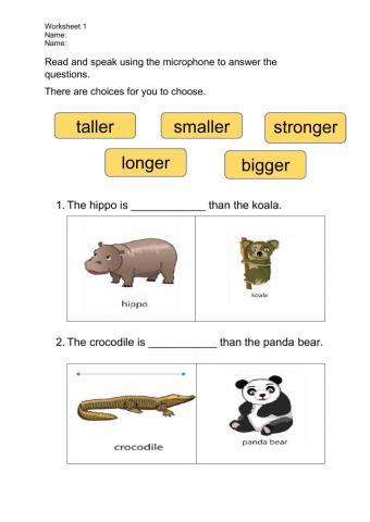 Comparative and Superlatives: The World Around Us