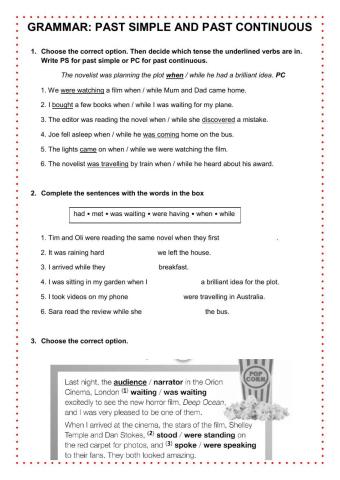 Grammar past simple and past continuous