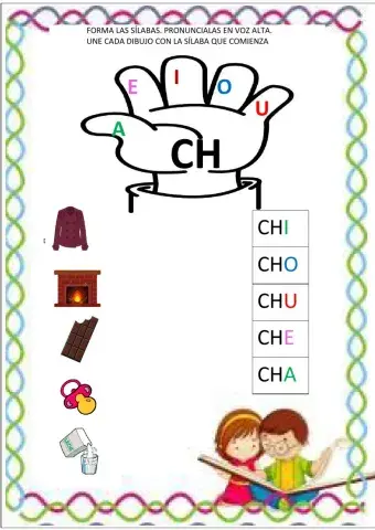 Relaciona las silabas letra CH