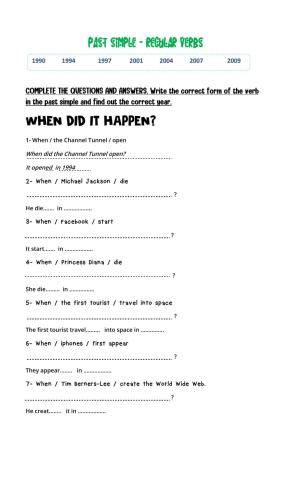 Past simple - Regular verbs