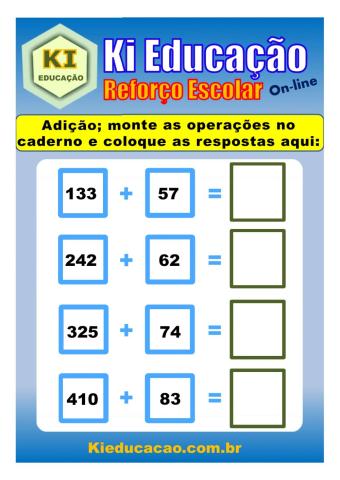 Adição com três digítos