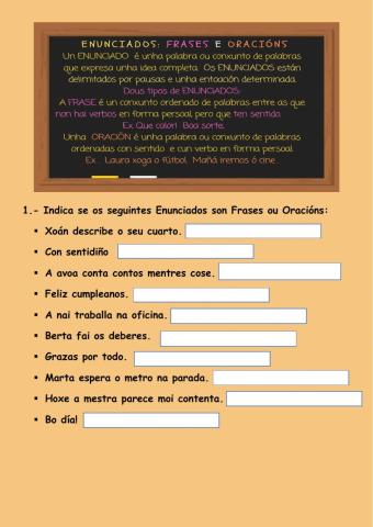 A frase e a oración