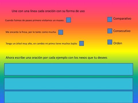 Nexos consecutivos, comparativos  y de orden