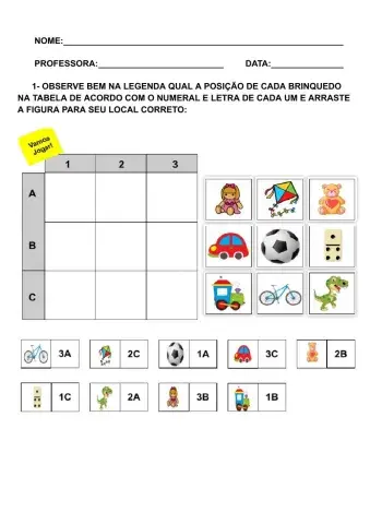 Localização dos brinquedos