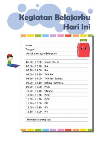 Kegiatan Hari Selasa