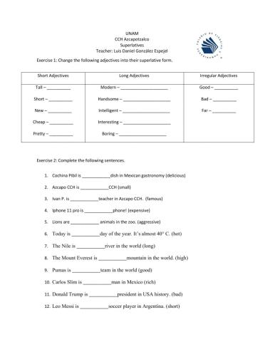 E3U1 Superlatives CCH