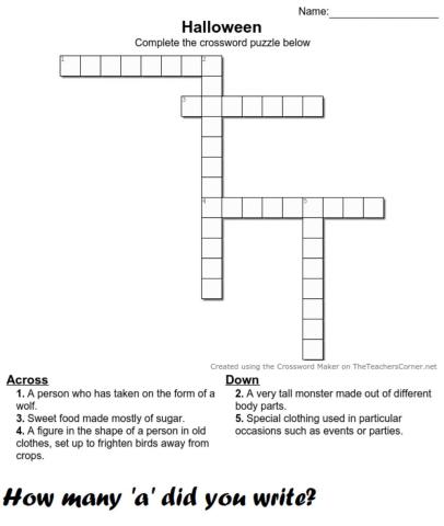 Halloween CROSSWORD