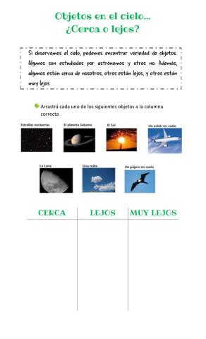 Objetos del cielo